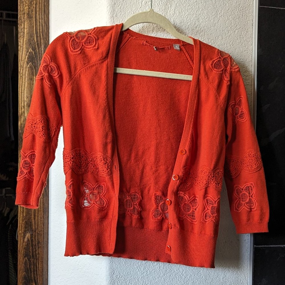 Knitted and Knotted Floral Cardigan